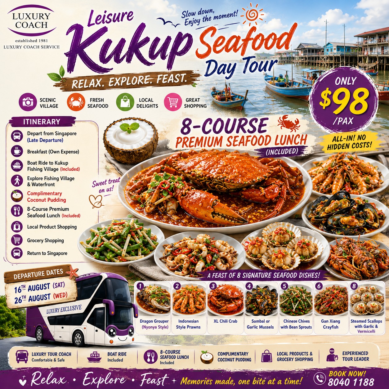 Leisure Kukup Seafood Day Tour