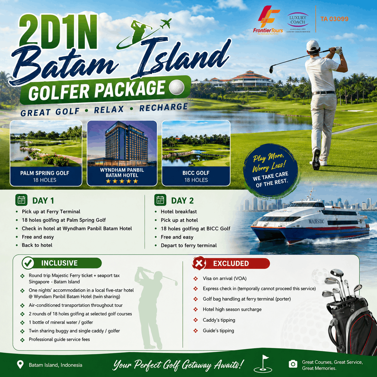 Batam 2D1N  Island Golfer Package