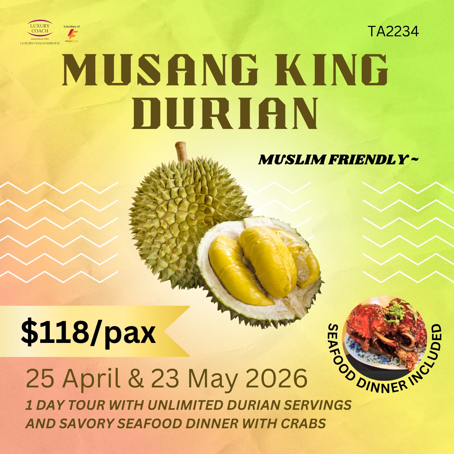1-Day Durian & Seafood Feast – Johor Getaway